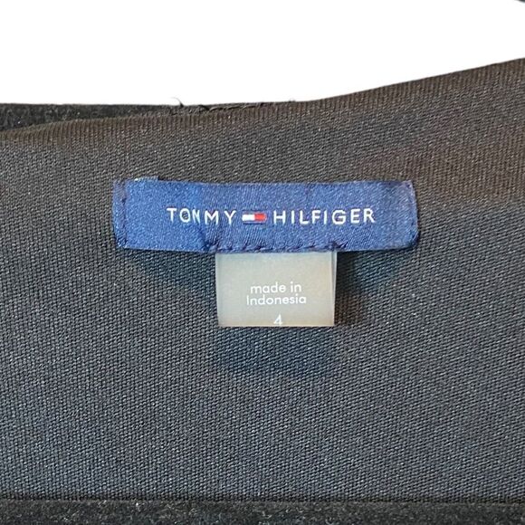 Tommy Hilfiger Wm’s Sz 4 Jersey White All Over Diamond Side Tie Faux Wrap Dress - Picture 8 of 8